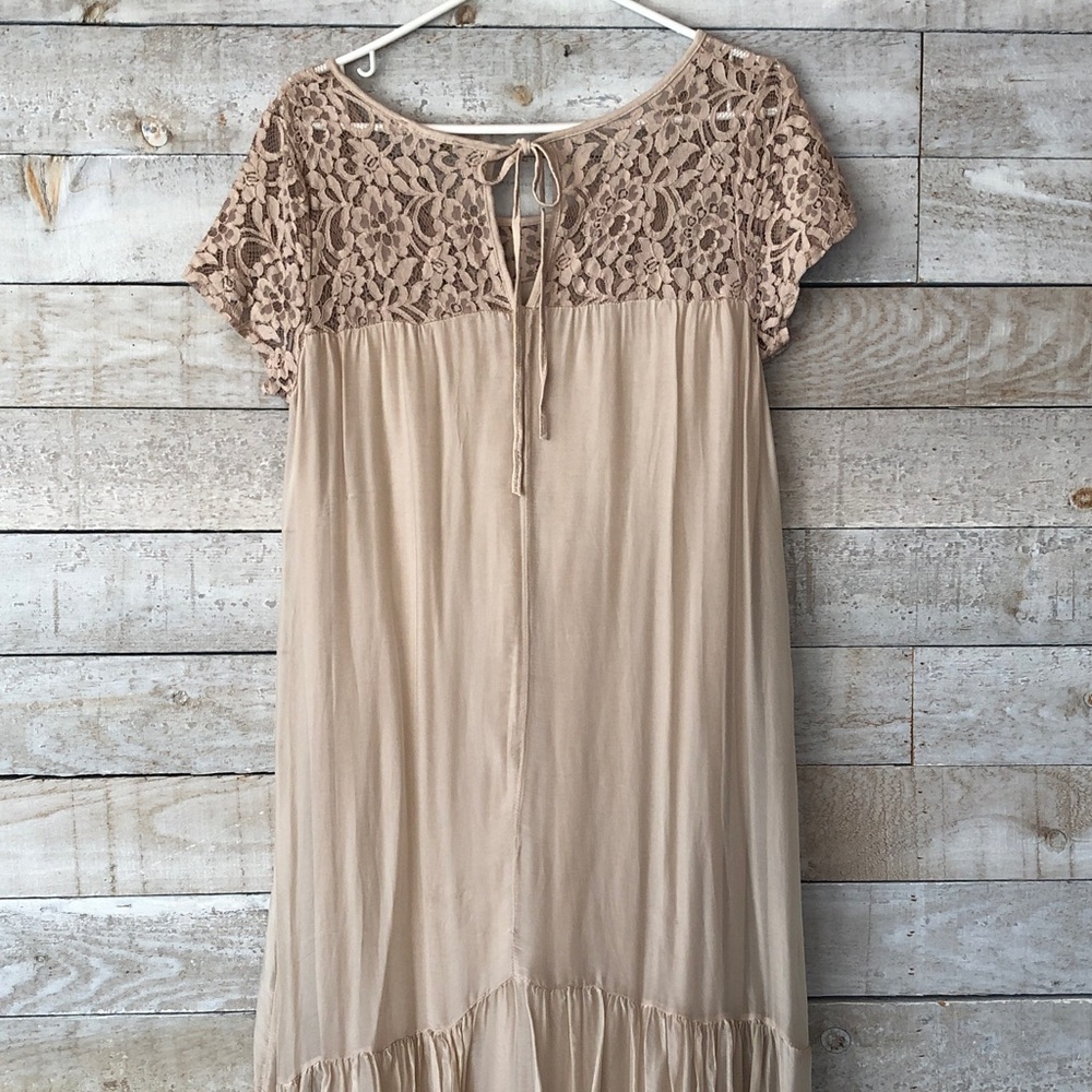 Keysha Silk Ruffle Maxi Dress Lace top - Picture 6 of 13